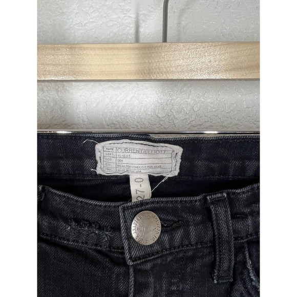 Current Elliott The Ankle Skinny Jean Overdye Blackdestroy Size 27 - Picture 2 of 4